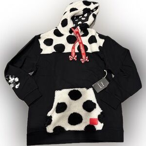 Loungefly - disney Black and White Polka Dot Hoodie